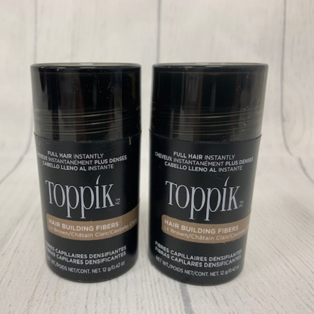 TOPPIK Keratin HAIR Fibers Light Brown: 2 x .42 oz Bottles (.84 oz Total)